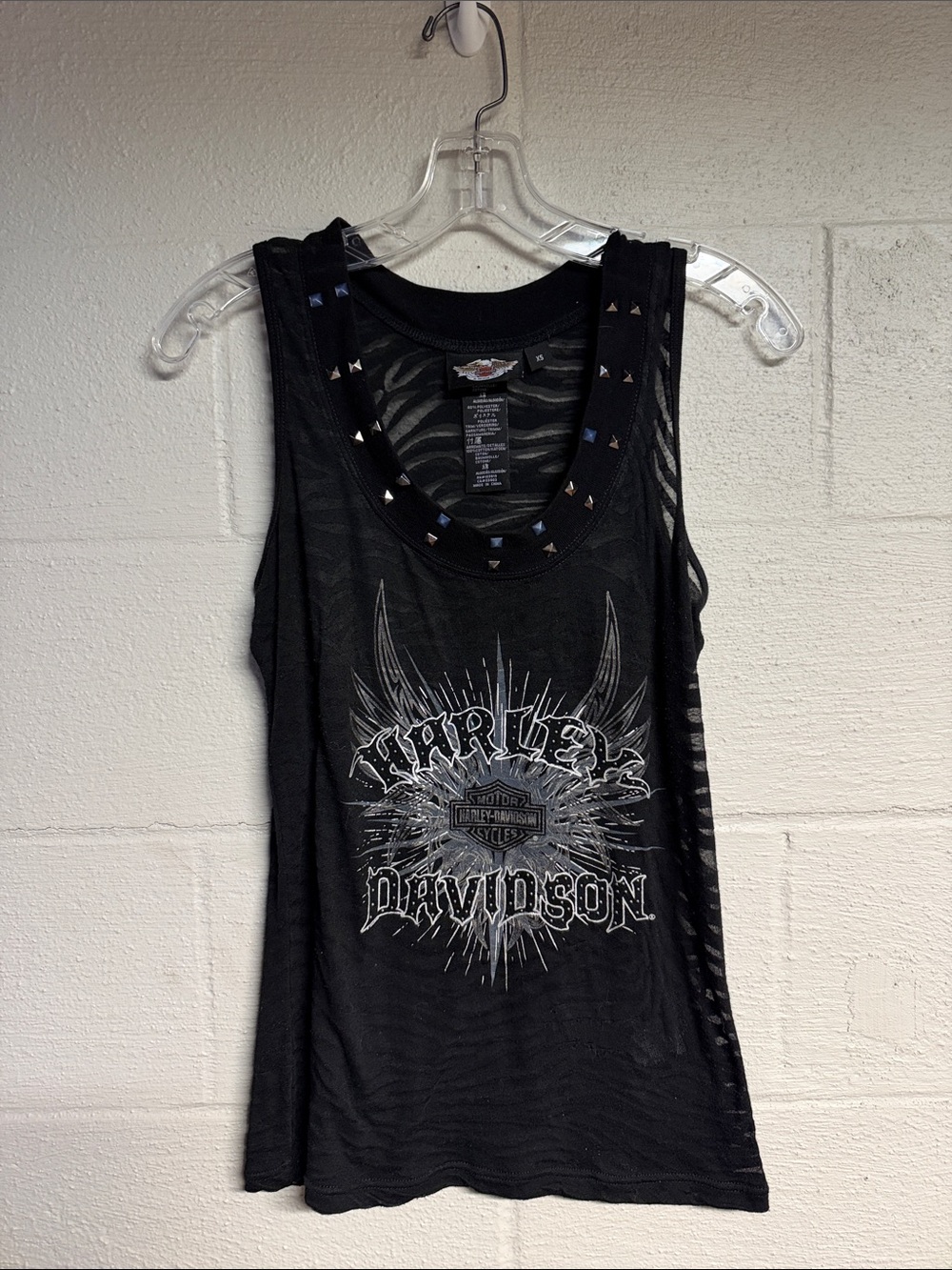 Harley-Davidson Black Graphic Stud Trim Women's Tank